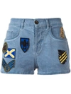 MR & MRS ITALY PATCHED DENIM SHORTS,ST007E11830660