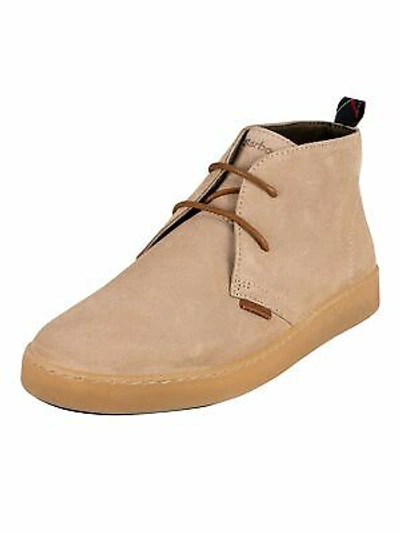 Pre-owned Barbour Men's Yuma Suede Boots, Beige
