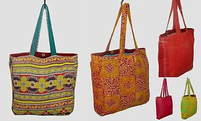 Pre-owned Handmade 10pc Wholesael Lot Vintage Kantha Handbag Women  Cotton Shoulder Bag