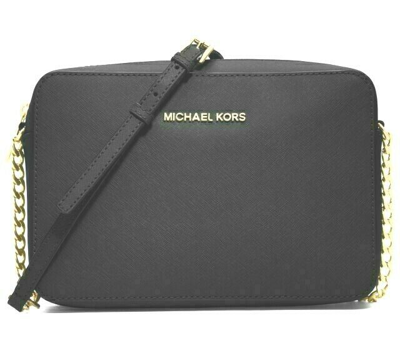 Pre-owned Michael Kors Women Leather Crossbody Bag Handbag Purse Shoulder Messenger Black