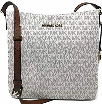 Pre-owned Michael Kors Women Ladies Messenger Crossbody Bag Handbag Purse Shoulder Vanilla