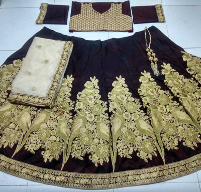 Pre-owned Handmade Rakhi Offer Parrot Silk Lehenga Choli Indian Ethnic Party Wear Lengha Chunri