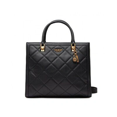 Pre-owned Guess Abey Qb855823 Bag Shopper Bag Black