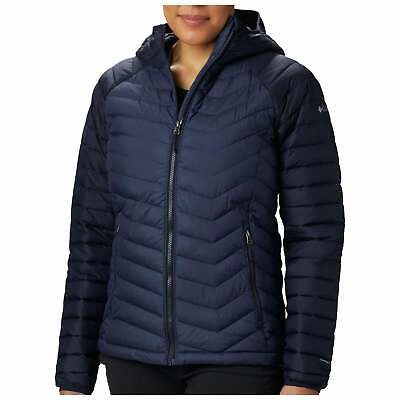 Pre-owned Columbia Womens Powder Lite Hooded Synthetic Insulated Jacket - Nocturnal Blue
