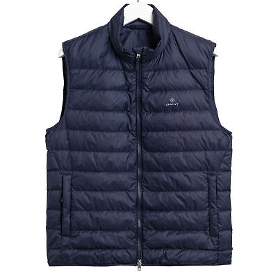 Pre-owned Gant The Light Down Mens Jacket Body Warmer - Evening Blue All Sizes