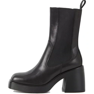Pre-owned Vagabond Brooke Womens Ladies Black Leather Pull On Tall Chelsea Boots Size 3-8