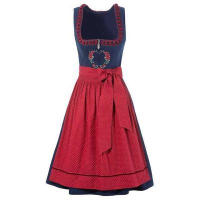 Pre-owned Handmade German Dirndl. Bavarian Oktoberfest Traditional Blue Dirndl Dress.