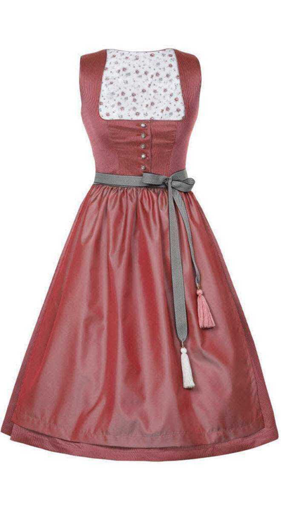 Pre-owned Handmade German Dirndl. Bavarian Oktoberfest Traditional Maroon Dirndl Dress.