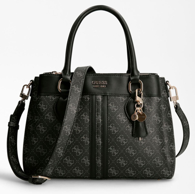 Pre-owned Guess Hwsg8405060 Kasinta Womens Shoulder Bags With 4g Logo Charm In Coal