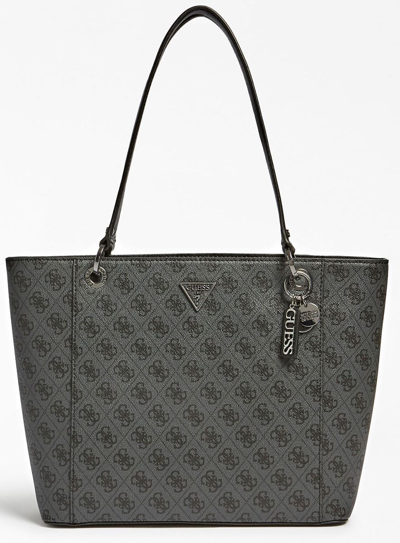 Pre-owned Guess Hwbm7879230 Noelle Womens 4g Metal Logo Tote Bag In Coal