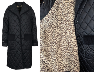 Pre-owned Barbour House Of Hackney Florfield Longline Quilted Jacket(black)(size 12)rp£249