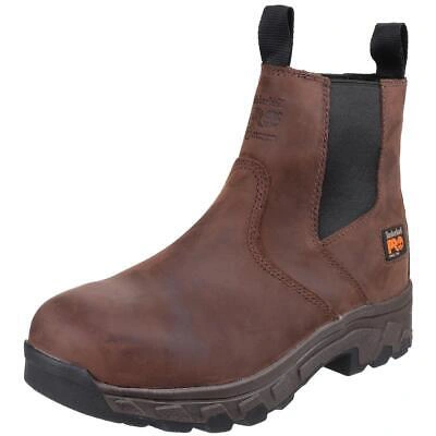 Pre-owned Timberland Pro Workstead Water Resistant Pull On Dealer Safety Boot Brown Uk 6