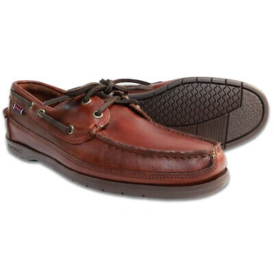 Pre-owned Sebago Mens  Schooner Waxed Leather Docksides Boat Shoes