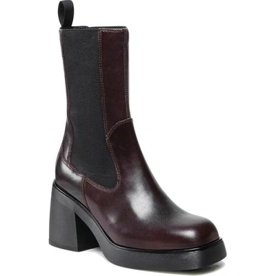 Pre-owned Vagabond Brooke Womens Ladies Brown Leather Pull On Tall Chelsea Boots Size 3-8