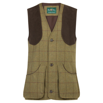 Pre-owned Alan Paine Rutland Tweed Shooting Waistcoat – Lichen