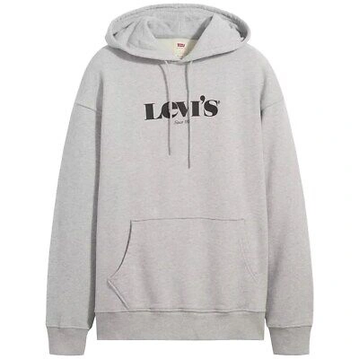 Pre-owned Levi's Sweatshirts Universal Men  Relaxed Graphic Hoodie 384790040 Grey