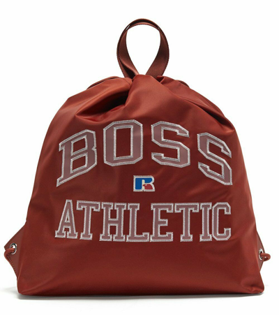 Pre-owned Hugo Boss X Russell Athletic Logo Drawstring Backpack Bag 50458027