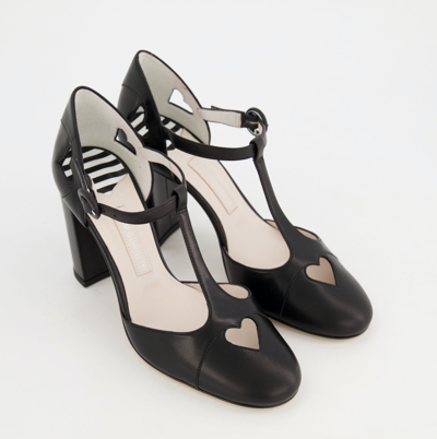 Pre-owned Lulu Guinness Clemence Leather Heels In Black - Uk 5/eu 38 - £275