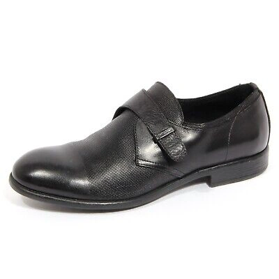 Pre-owned Hundred 100 G0342 Scarpa Uomo  Black Leather Vintage Shoes Men