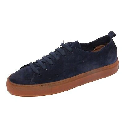 Pre-owned 00000 G5020 Trainer Uomo Caracciolo Dark Blue Inside Unlined Suede Shoe Men