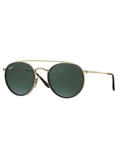 Pre-owned Ray Ban Ray-ban Men's Round Double Bridge Metal Sunglasses, Gold