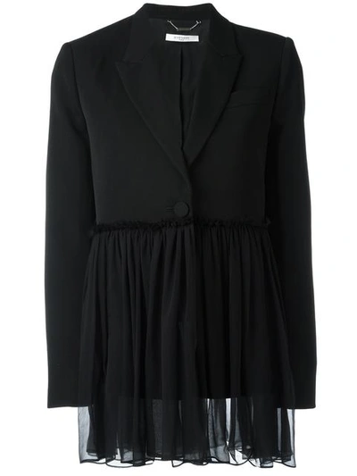 Givenchy Gathered Detail Blazer In Black