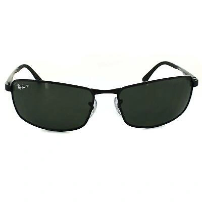 Pre-owned Ray Ban Rayban Sunglasses 3498 002/9a Black Polarized Green