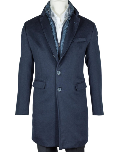 Pre-owned Herno Coat Padded In Dark Blue From Cashmere Regeur1690