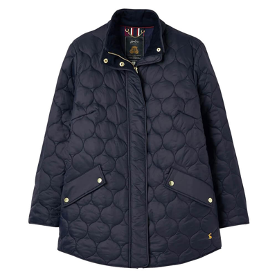 Pre-owned Joules Ladies Rosedale Mid Length Quilted Coat