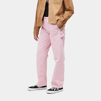 Pre-owned Carhartt Women Pierce Trouser I027999 Straight Pink Twill Trouseralone Donna Work Wear