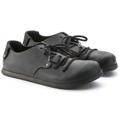 Pre-owned Birkenstock Montana Black Men's Oiled Leather Shoe