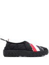 Thom Browne Rwb-stripe Quilted Shoes In Schwarz