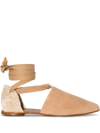 Castaã±er Neutral Gala Suede Espadrilles In Nude