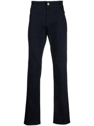Corneliani Mid-rise Straight-leg Trousers In Blau