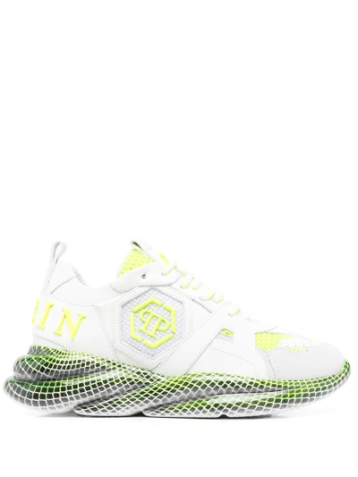 Philipp Plein Hexagon Logo-appliqué Leather Sneakers In Multi