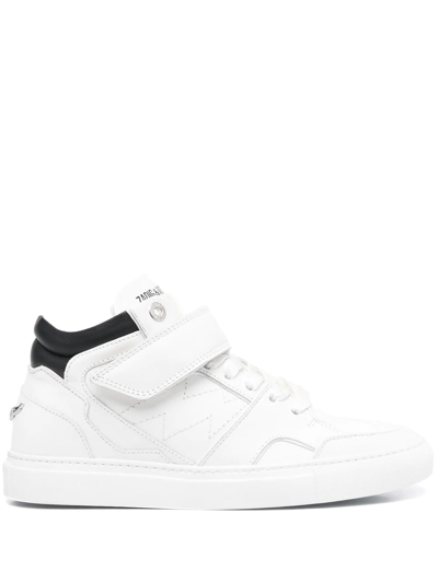 Zadig & Voltaire Logo-print Touch-strap Sneakers In White
