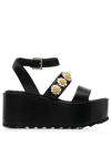 Fabrizio Viti Flower-applique Detail 80mm Sandals In Schwarz