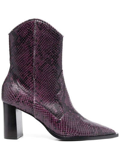 Dorothee Schumacher Snakeskin-effect Cowboy Boots In Purple