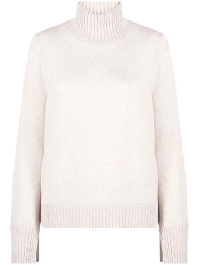 Allude Roll-neck Cashmere Jumper In 中性色