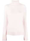 Allude Roll-neck Cashmere Jumper In Rosa