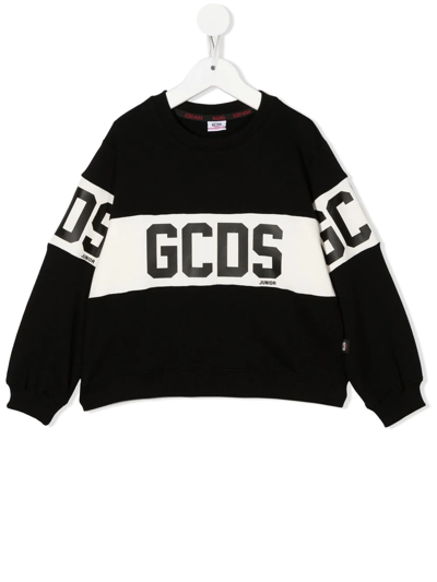Gcds Kids' Logo-print Detail Sweatshirt In Black