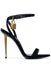 Tom Ford 105mm Lock Stiletto Sandals In Black