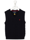 Polo Ralph Lauren Cable-knit Cotton Sweater Vest In Blau