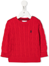 Ralph Lauren Babies' Embroidered-pony Knit Jumper In Rl 2000 Red