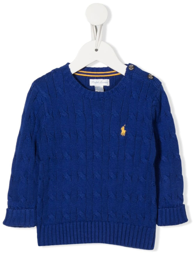 Polo Ralph Lauren Blue Sweatshirt For Baby Kids With Pony Logo