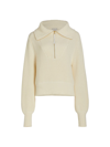 Varley Mentone Half-zip Knit Pullover In Egret In Egret