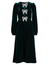 Saloni Camille Bows Dress In Racing Green Bows