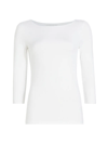 Majestic Merrow Soft Touch Boatneck Top In Blanc