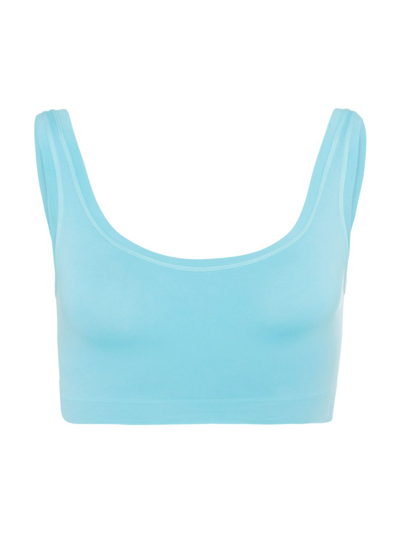 Hanro Touch Feeling Crop Top In Soft Cyan