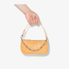 BY FAR NEUTRAL MINI RACHEL CROC EMBOSSED LEATHER SHOULDER BAG,22PFMIRABISCCESMA18038160